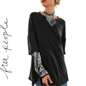 NWT Free People Nellie Sequin Twofer Top